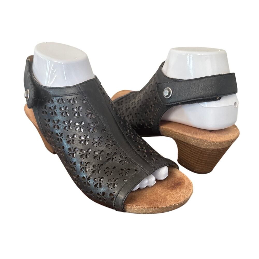 Josef Seibel Ruth 33 Boho Granola Goblin Perforated Leather Slingback Sandals 9